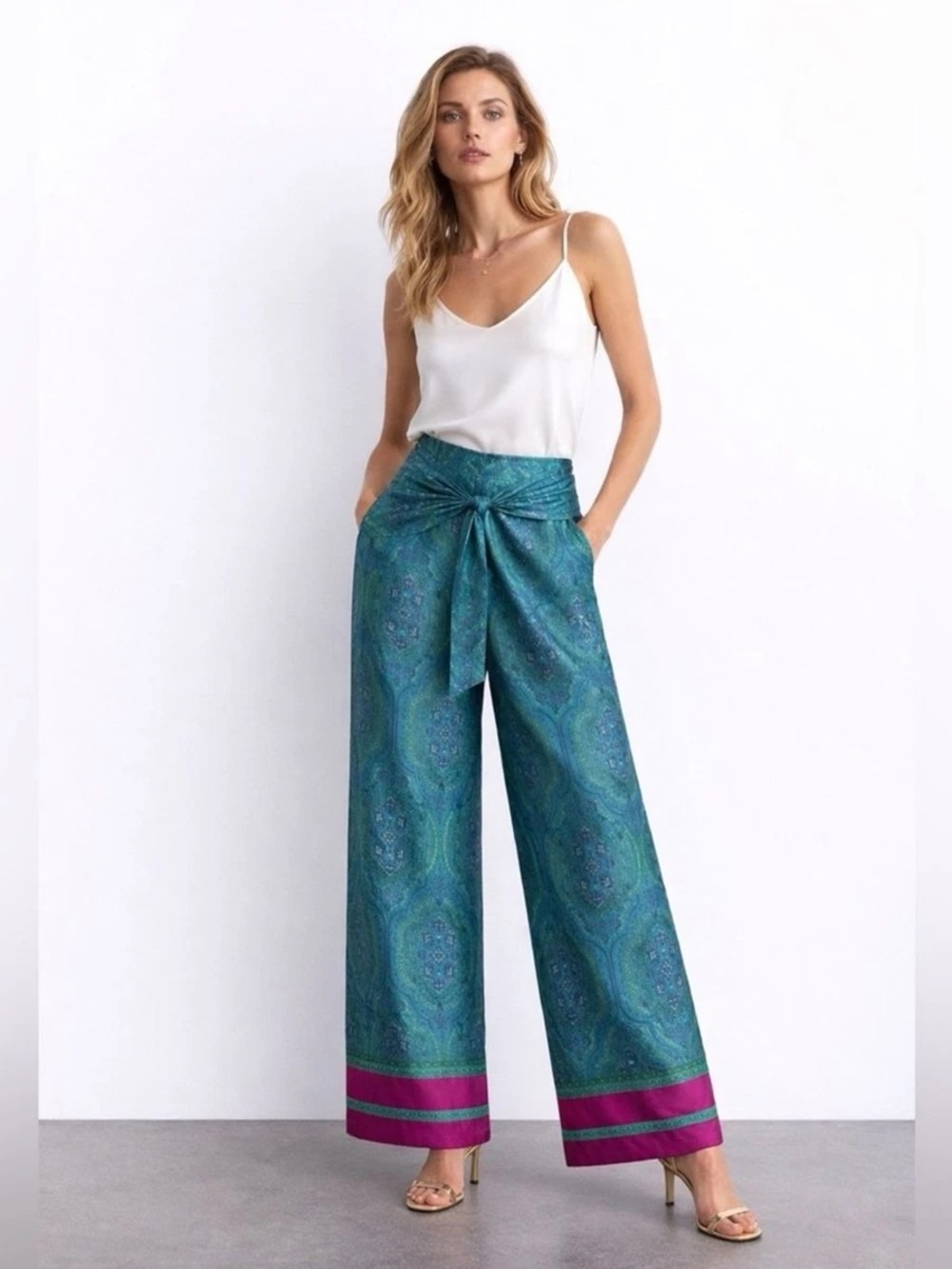 New ZARA Satin Effect Pants